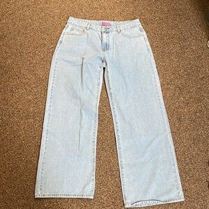 Edikted Light Blue Straight Leg Jeans